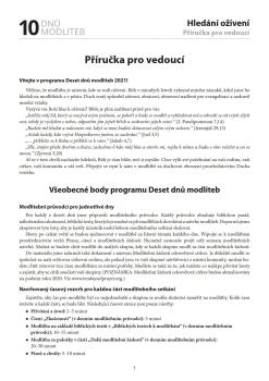Deset dnů modliteb - Hledání oživení - příručka pro vedoucí